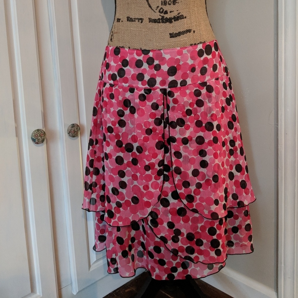✨Flowy Pink and Black Polka Dot Skirt ✨
